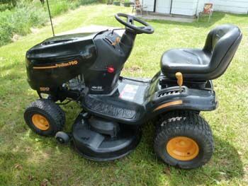 Poulan pro 500ex 19.5hp 46" automatic foot pedal drive with cruise control.