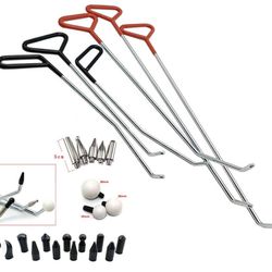 Paintless Dent Repair Tools 6 Pieces of Dent Removal Rods with Awl Head Paintless Dent Removal Kit Car Auto Body Dent Removal of Hail Dents and Door D