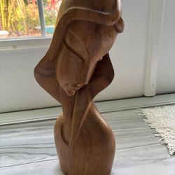 Hand Carved Wooden Deco Woman’s Bust Figure!!!