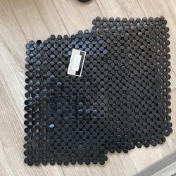 12x18 In 4x Table Placemat Meal Mat Black Color 