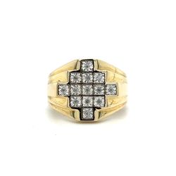 10kt Gold Square Cross Cluster Diamond Ring .10ctw Size 10 5.50grams 163495 11
