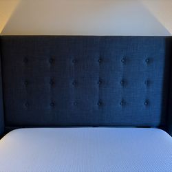 Charcoal Gray Cushioned Headboard - Full Size - Great Condition