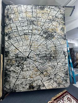 Abstract Tree Ring Area Rug