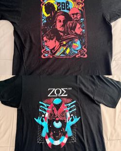 Two Zoé band t-shirts size Large