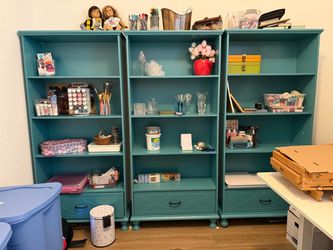 4 Aqua Bookshelves