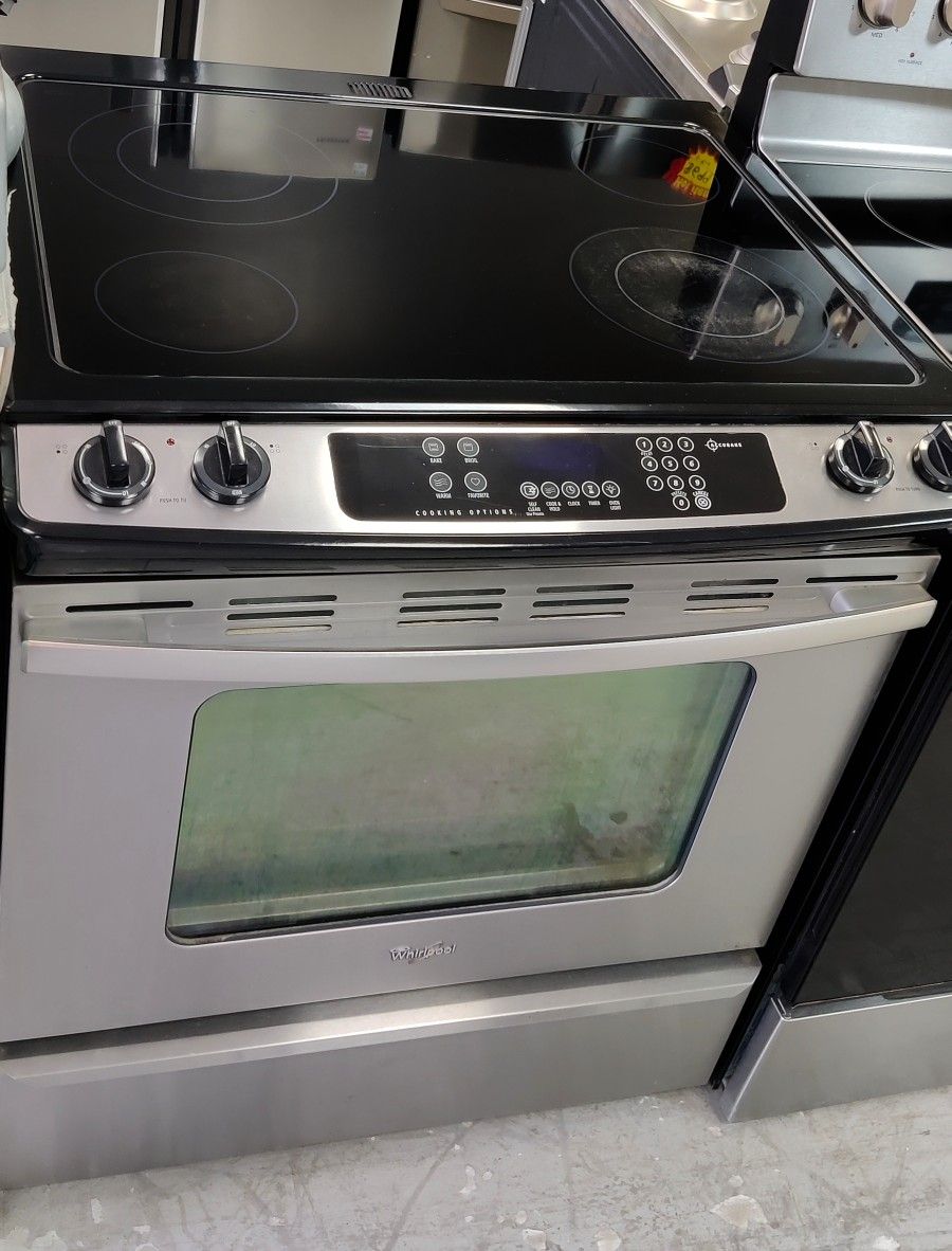 Whirlpool Slidein Electric Glass Top Stove with Warranty Delivery