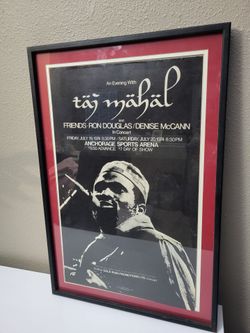 Taj Mahal 1974 Concert Poster Framed