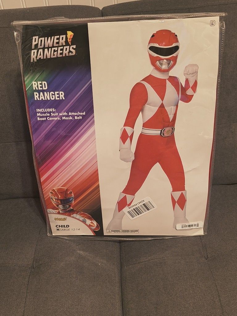 Power Rangers Red Ranger Halloween Costume Kids/Youth Size Large