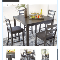 Ashley furniture  Bridson Counter Height Dining Table and 4 Bar Stools