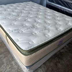 King Organic Elite Superior Hybrid Cool Gel Memory Foam Pillow Top 14inch Mattress!