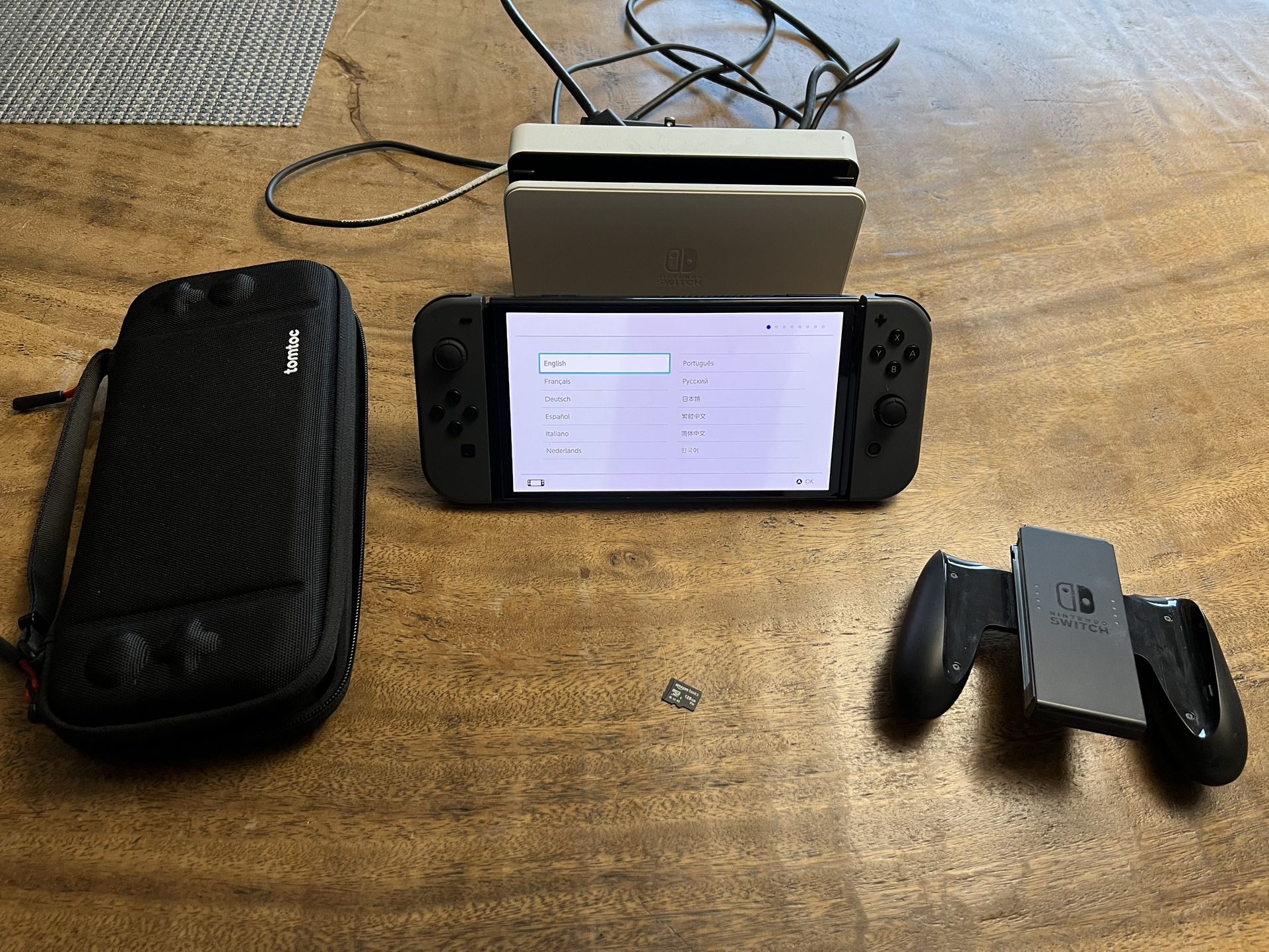 Nintendo Switch OLED Bundle With Gray JoyCons And Extras!