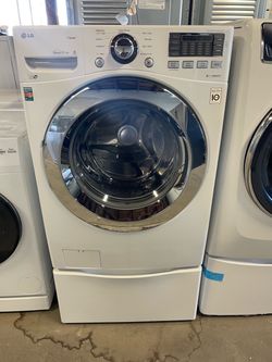 Lavadora LG con pedestales