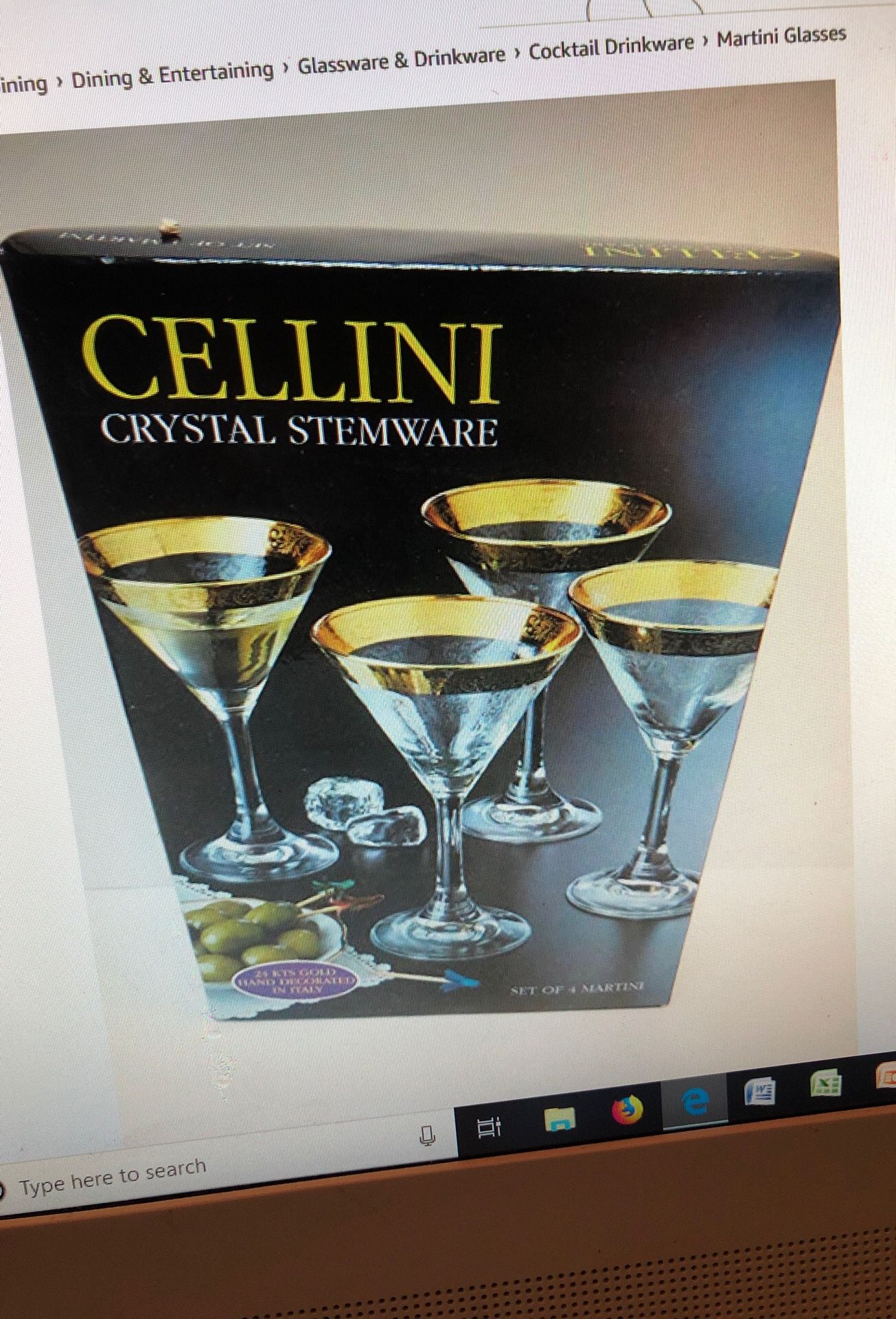 Cellini crystal stemware