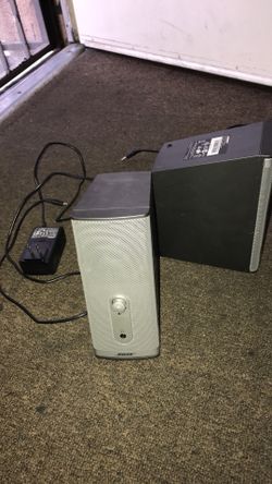 Bose speakers .. can be connected to anything with a earphone jack .. connect to phone , tv , laptop, computer!! Very good condition.. hardly used..