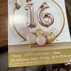 Balloon hoop with stand and 50 adhesive tabs