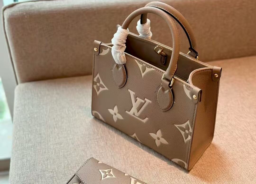 OnTheGo PM Tote Bag - Elephant Grey with Gold Hardware | Versatile Carrying Ways (Handheld, Shoulder, Crossbody) | Size: 25×20cm, Full S