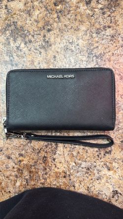 Michael Kors Black Saffiano Leather Wristlet Wallet