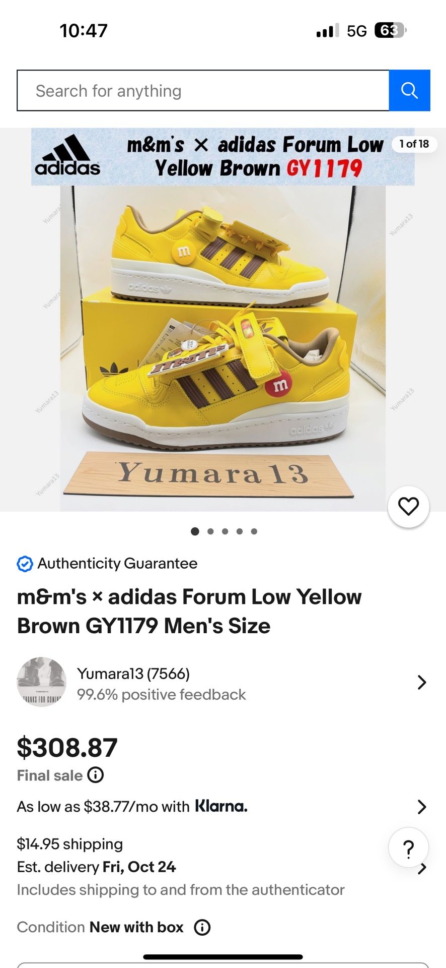 adidas Forum Low 84 x M&MS Yellow