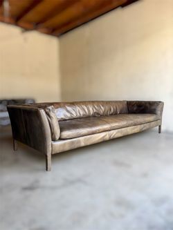 Restoration Hardware Sorensen Leather Sofa Delivery Available