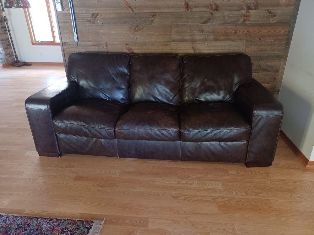 FREE!! Brown Faux Leather Couch