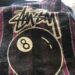 VINTAGE 90' 8 BALL MEXICAN RUG PONCHO HOODIE 