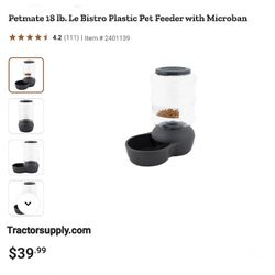 Petmate Le Bistro Dog or Cat Food Dish 