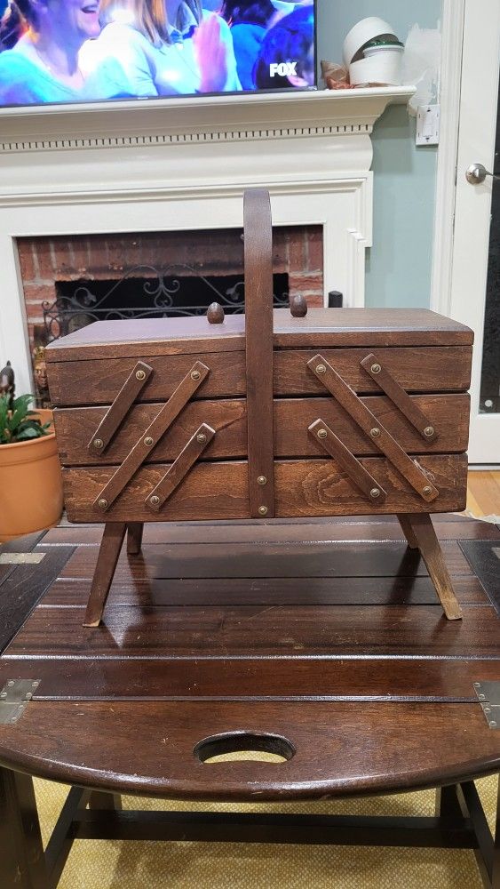 Vintage Wooden Sewing Kit