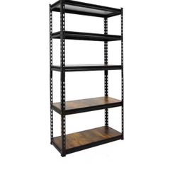 KING'S RACK Black 5-Tier Boltless Tier Height Adjustable Steel Garage Storage Rack Shelving Units (34 in W x 14 in D x 72 in H 