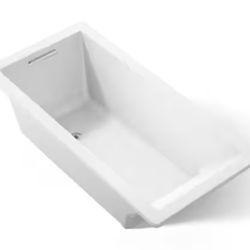 Kohler Underscore 66” x 32” Rectangular Soaking Bathtub with Center Drain