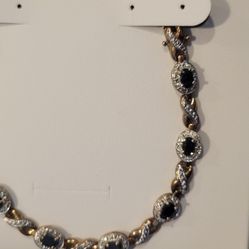   18-karat gold-plated bracelet in 925 sterling silver With Saphire  And Diamond 