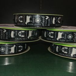5 Rolls Black Ribbon Farm Animals
