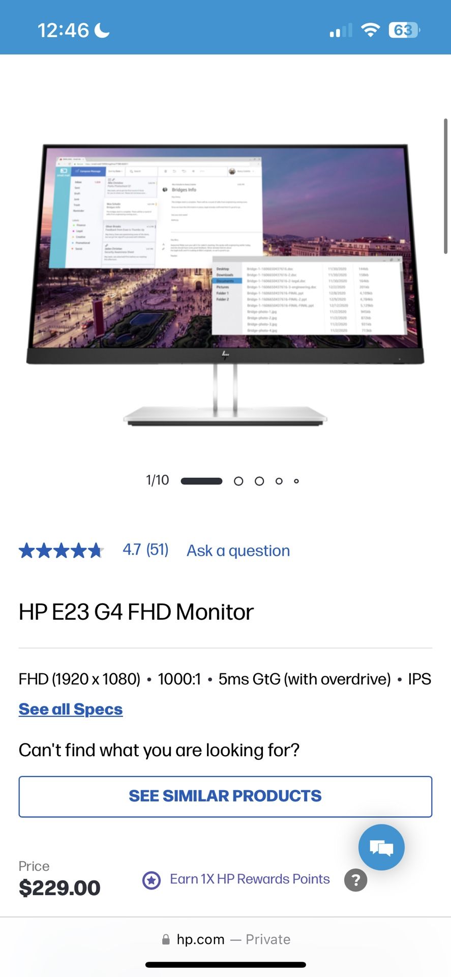 HP Monitor (NEW / CORD INCLUDED)