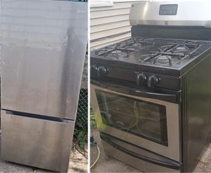 Stainless Steel Fridge & Gas Stove