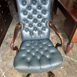 Genuine Leather Tufted Office Chair