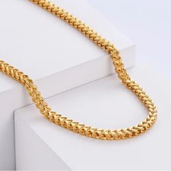 new square franco chain 18k gold plated