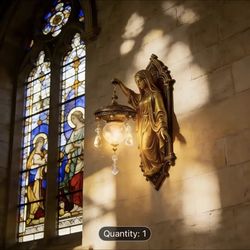 Large Vintage Virgin Mary Wall Light Battery Powered Wireless Night Light Elegant Virgin Mary Design Soft Light Illumination Bedroom Hotel Restaurant 