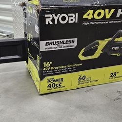 New Ryobi 40V 16" chainsaw kit