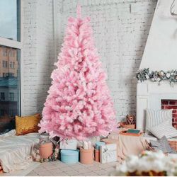 6FT Artificial Christmas Pine Tree,for Outdoor and Indoor Decor Pink