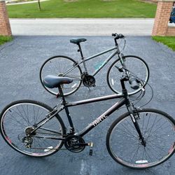 Mens And Woman’s Bikes, Paid $600 For Both At Dicks Sporting Goods, Like New, Only Ridden A Couple Times