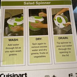  Cuisinart Large Salad Spinner- Wash, Spin & Dry Salad