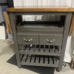 Kitchen Island Cart Solid  Wood Top  