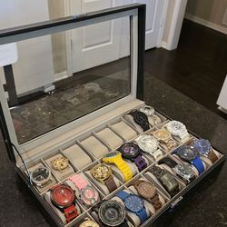 Vintage & Modern Mixed Watch Lot with Case – Wood, Skeleton, Iced, Digital, Pocket Watch – Bulk Sale
Large mixed watch collection featuring a variety 
