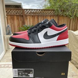 Nike Air Jordan 1 Low Chicago Bred Toe Black Red 2021 Men Size's 10 // 11.5  // 13