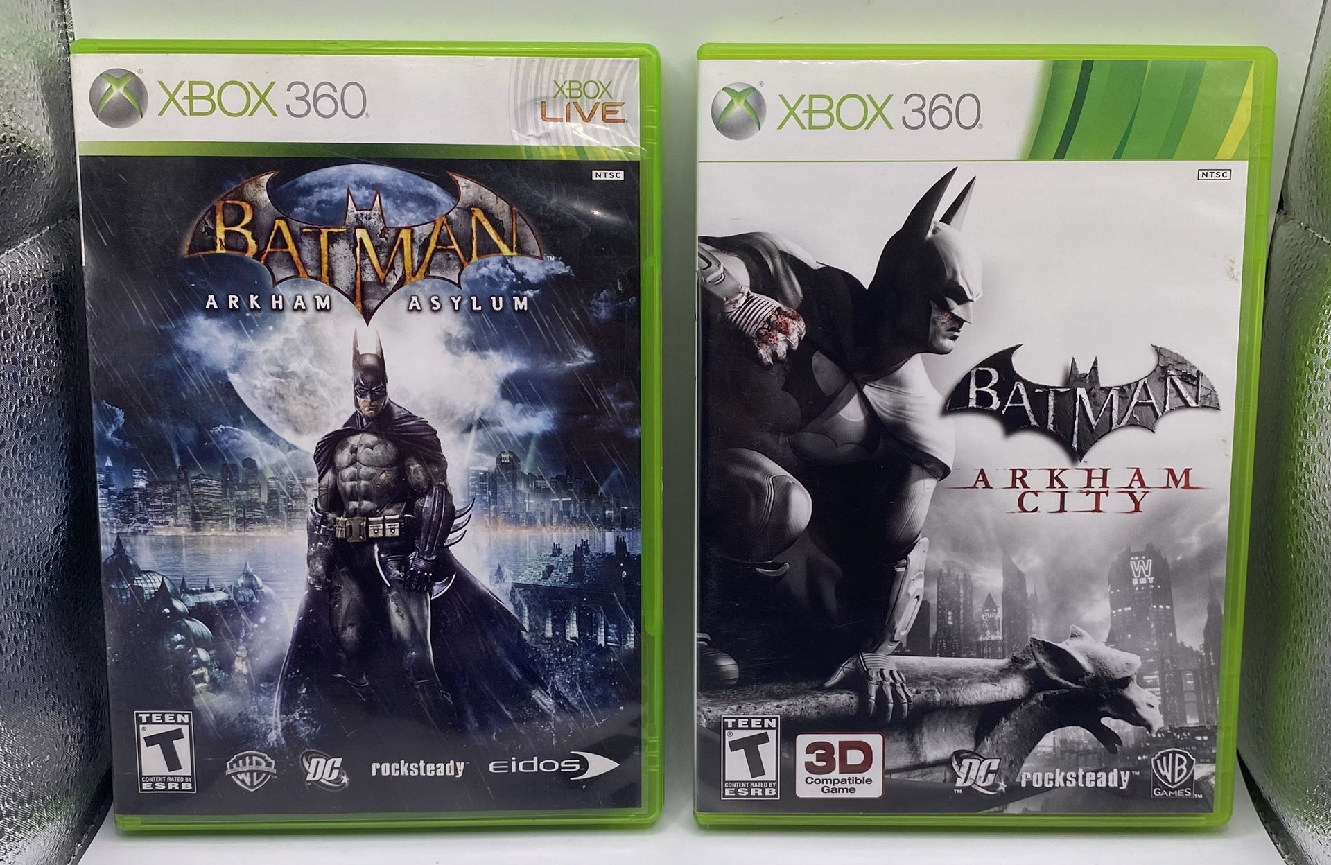 BUNDLE PACK OF 2 Xbox 360 Batman Arkham Asylum & City CIB (TESTED) !