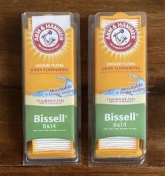 NEW Arm Hammer Odor Eliminating Vacuum Filter Bissell 8 and 14 Washable $3 each or $5 for both xox