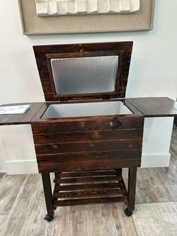 Outdoor Patio Cooler Cart on Wheels - $100