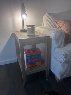 2 end tables + 2 industrial table lamps