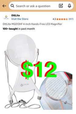 MG013HF 4-Inch Hands-Free LED Magnifier