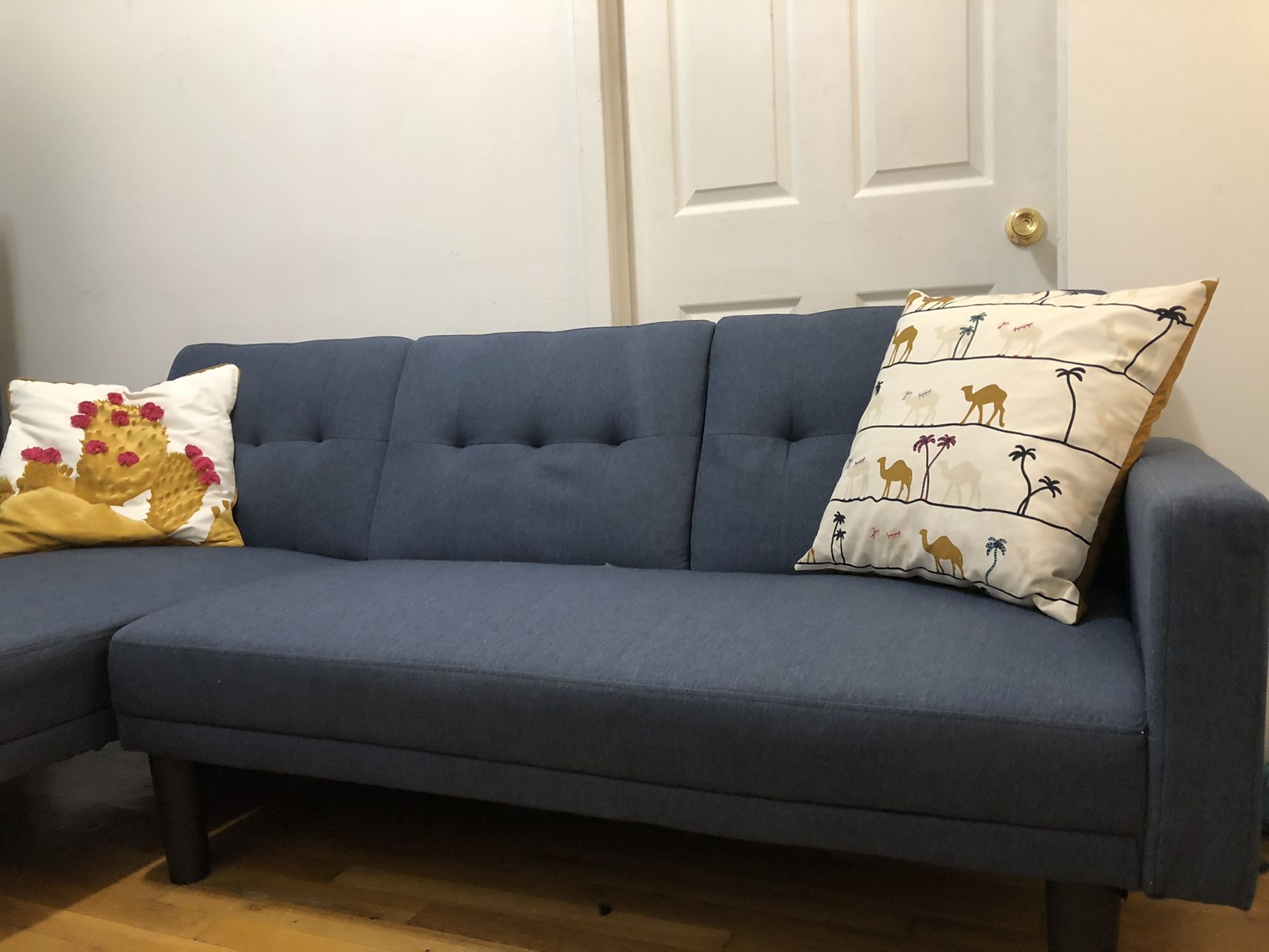 Sofa Bed Sectional Couch Navy Blue