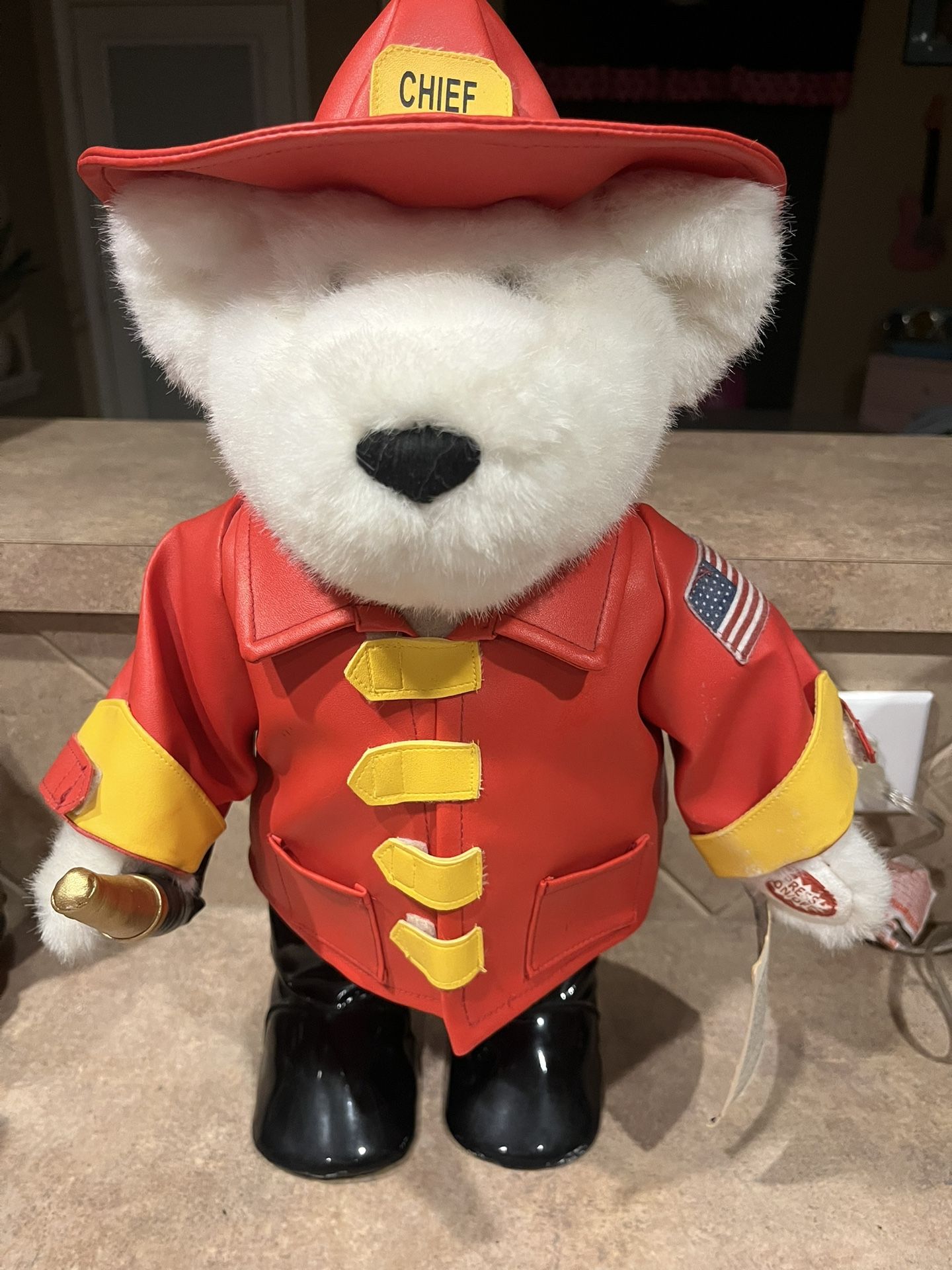 American Hero Dan Dee The Fire Chief Singing Teddy Bear “Proud To Be An American “ 